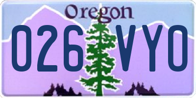 OR license plate 026VYO