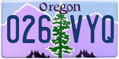 OR license plate 026VYQ