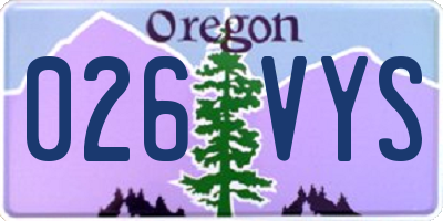OR license plate 026VYS
