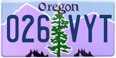 OR license plate 026VYT