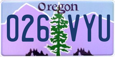 OR license plate 026VYU