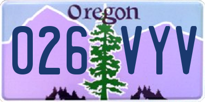 OR license plate 026VYV