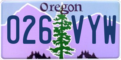 OR license plate 026VYW