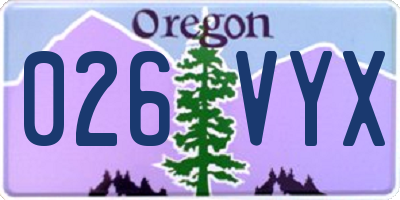 OR license plate 026VYX