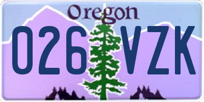 OR license plate 026VZK