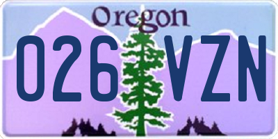 OR license plate 026VZN