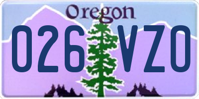 OR license plate 026VZO