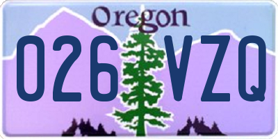 OR license plate 026VZQ