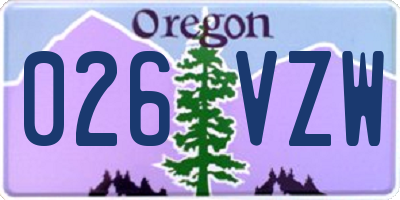 OR license plate 026VZW