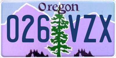 OR license plate 026VZX