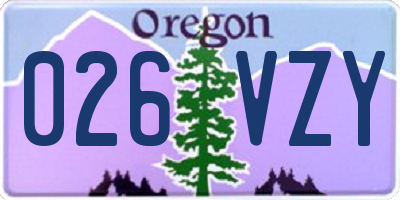 OR license plate 026VZY