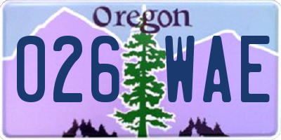 OR license plate 026WAE