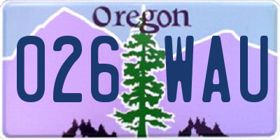OR license plate 026WAU