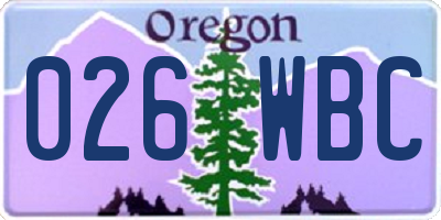 OR license plate 026WBC