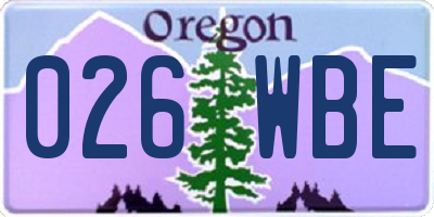 OR license plate 026WBE