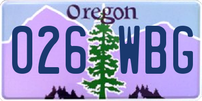 OR license plate 026WBG