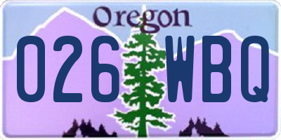 OR license plate 026WBQ