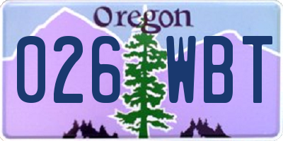 OR license plate 026WBT