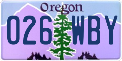 OR license plate 026WBY