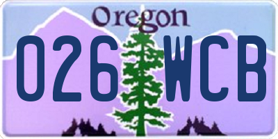 OR license plate 026WCB