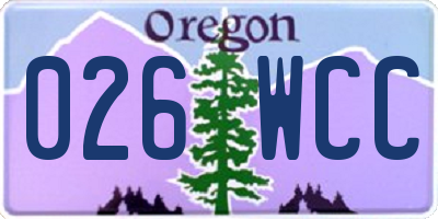 OR license plate 026WCC