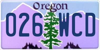 OR license plate 026WCD