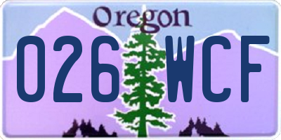 OR license plate 026WCF