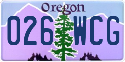 OR license plate 026WCG