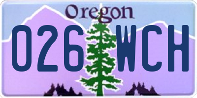 OR license plate 026WCH