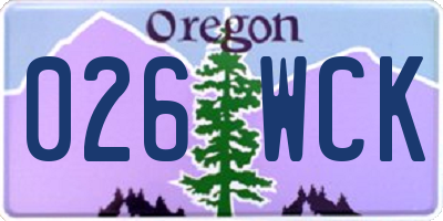 OR license plate 026WCK