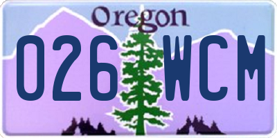 OR license plate 026WCM