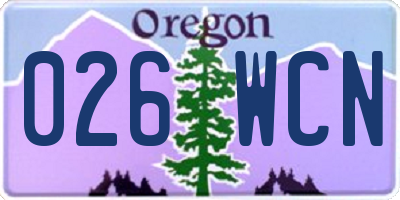 OR license plate 026WCN