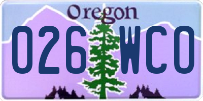 OR license plate 026WCO