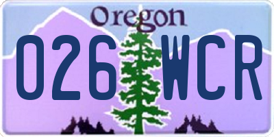 OR license plate 026WCR
