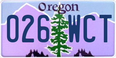 OR license plate 026WCT