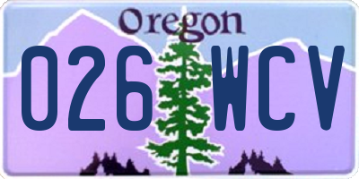 OR license plate 026WCV