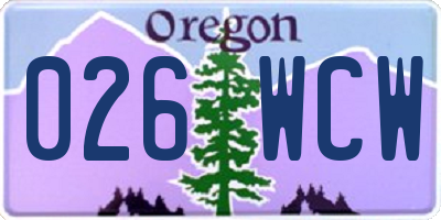 OR license plate 026WCW