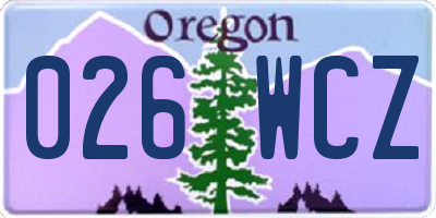 OR license plate 026WCZ