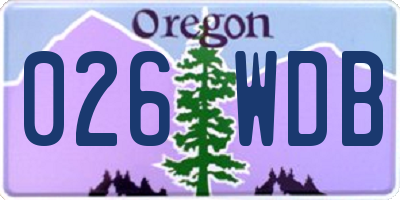 OR license plate 026WDB