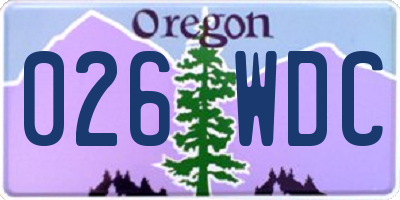OR license plate 026WDC