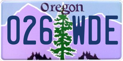 OR license plate 026WDE