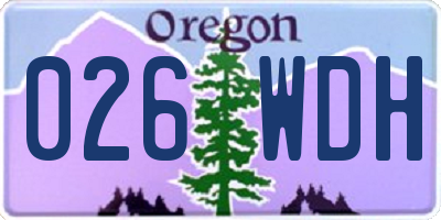 OR license plate 026WDH