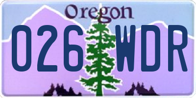 OR license plate 026WDR