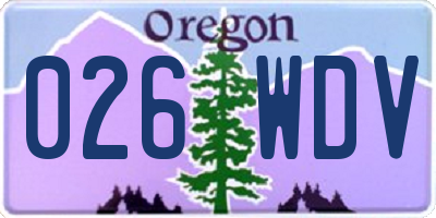OR license plate 026WDV