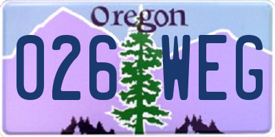 OR license plate 026WEG