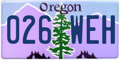 OR license plate 026WEH