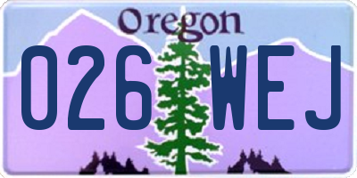 OR license plate 026WEJ