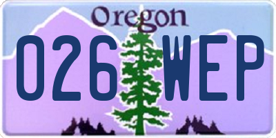 OR license plate 026WEP