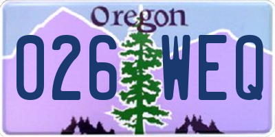 OR license plate 026WEQ