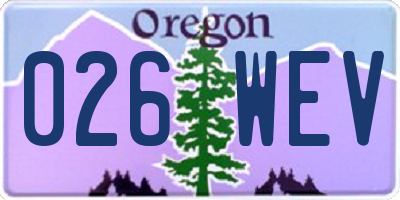 OR license plate 026WEV